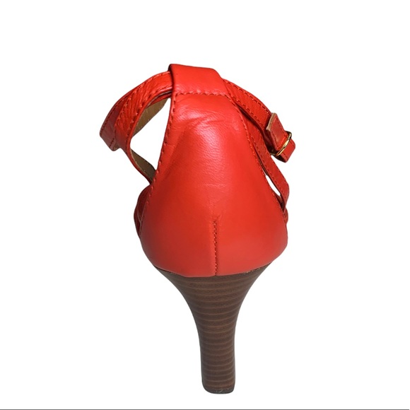 Ralph Lauren Cushion Soft Orange Wedge Sandals - Picture 4 of 7